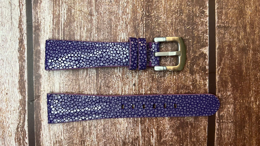 Stingray Leather Watch Strap - Purple