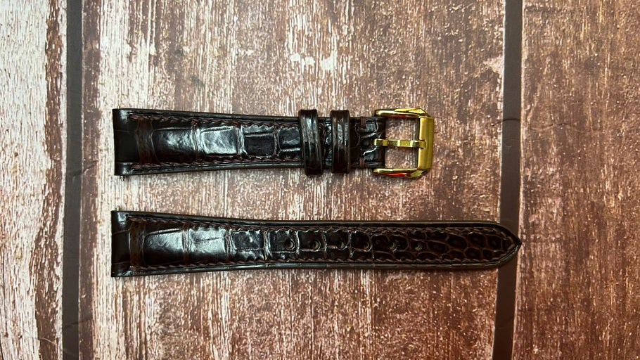 Crocodile Leather Watch Strap - Brown for Longines