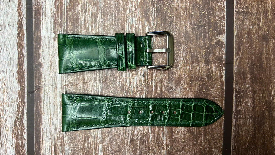 Crocodile Leather Watch Strap - Green