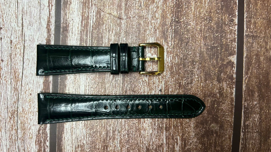 Crocodile Leather Watch Strap - Dark Green