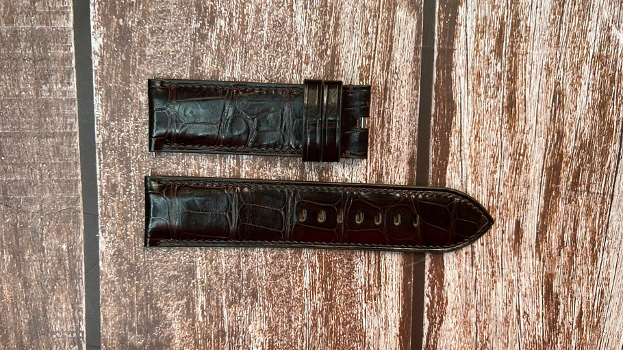 Crocodile Leather Watch Strap - Brown For Panerai 372