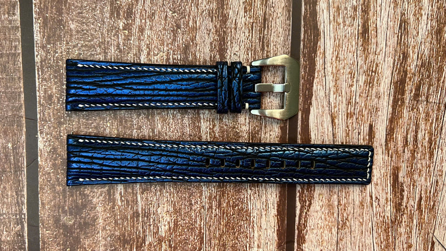 Shark Skin Watch Strap - Blue for Luminox 3180