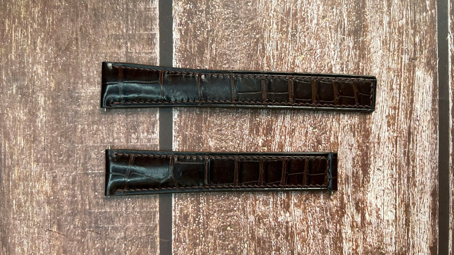 Crocodile Leather Watch Strap - Brown