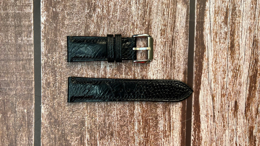 Ostrich Leather Watch Strap - Black