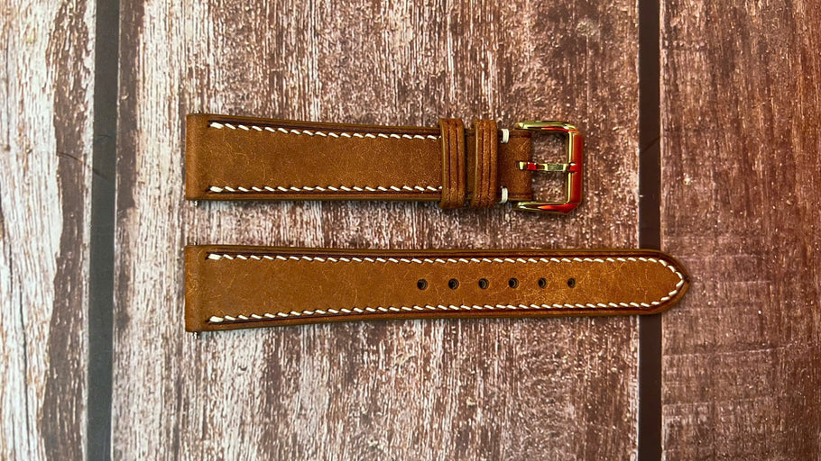 Maya Leather Watch Strap - Whisky for seiko