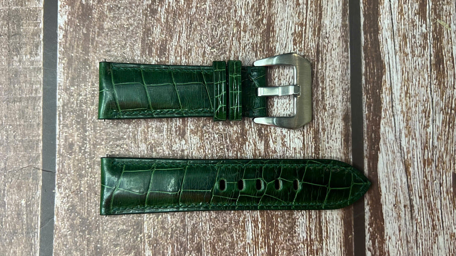 Crocodile Leather Watch Strap - Green