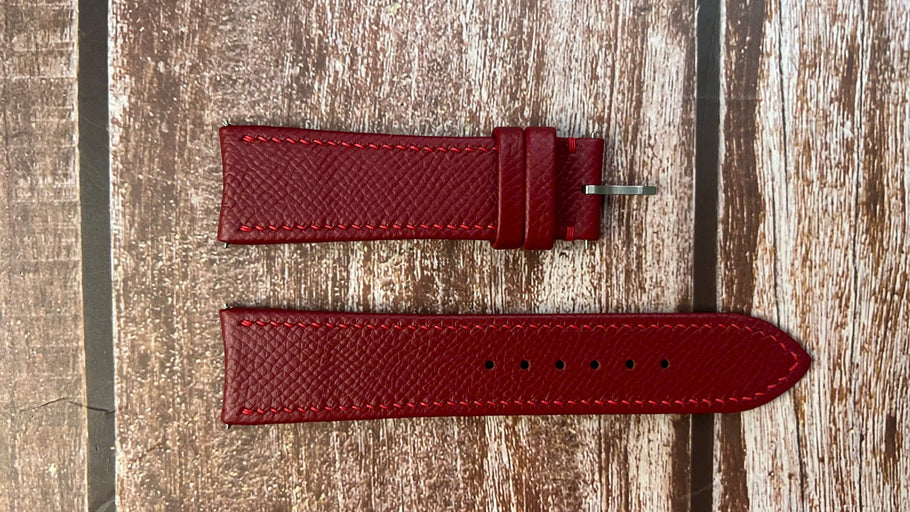 Epsom Leather Watch Strap - Red