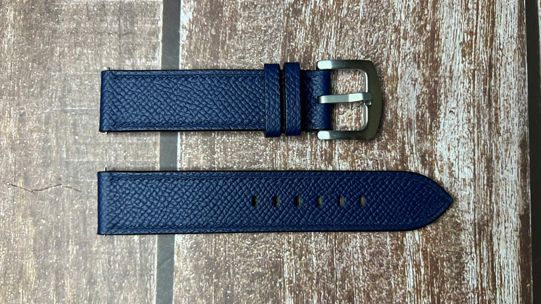 Epsom Leather Watch Strap - Navy for Omega seamaster aqua terra