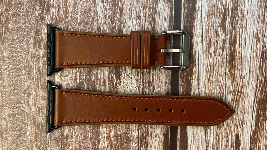 Buttero Leather Watch Strap - Brown for Apple Watch Series 9 (41mm)