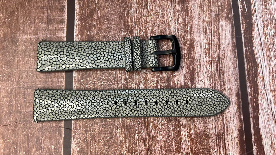 Stingray Leather Watch Strap - Gray