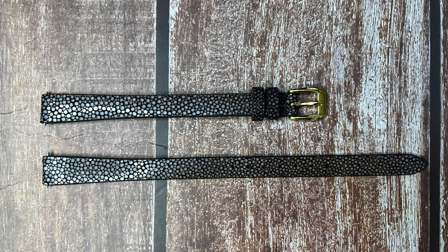 Stingray Leather Watch Strap - Brown for Omega DeVill