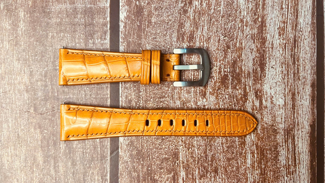 Crocodile Leather Watch Strap - Light Brown For Seamaster 300 Heritage