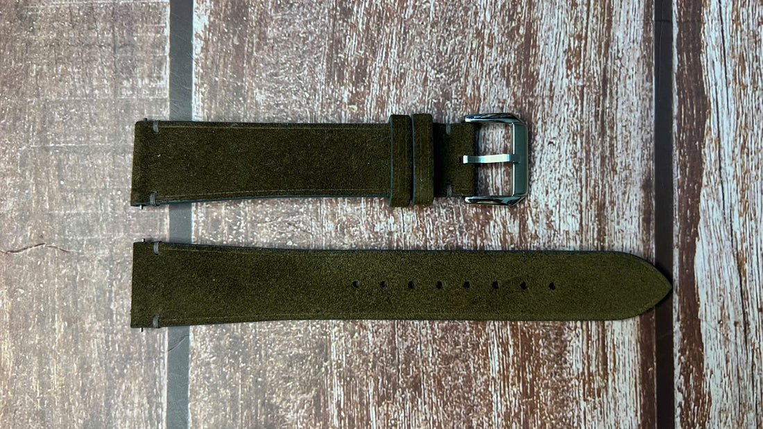 Suede Leather Watch Strap - Dark Gray For Patek 6119G