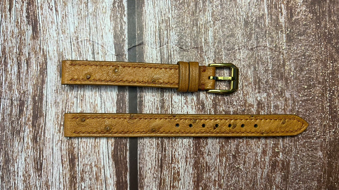 Ostrich Leather Watch Strap - Brown For vintage Luch