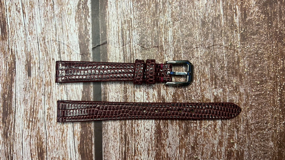 Lizard Leather Watch Strap - Red  For Cartier Tank Americaine