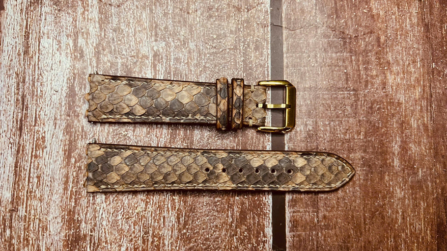 Snake Skin Watch Strap - Copper For a Citizen Autodater