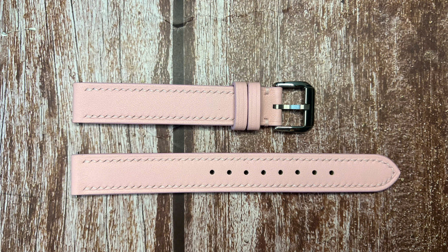 Swift Leather Watch Strap - Pink For omega seamster aqua terra 34mm 150m