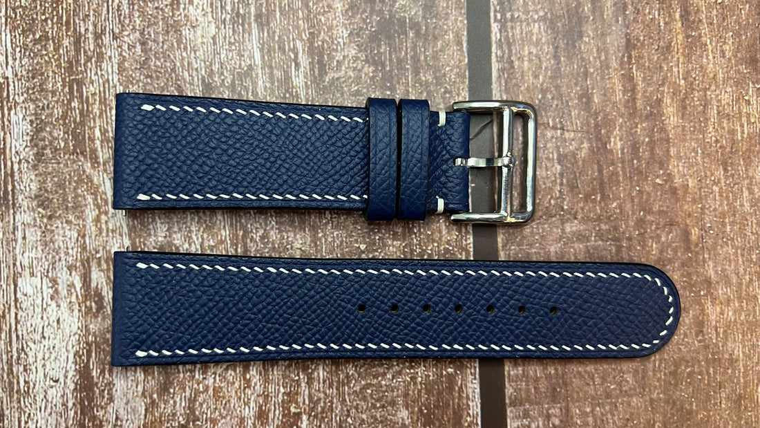 Epsom Leather Watch Strap - Navy For Panerai PAM 01157