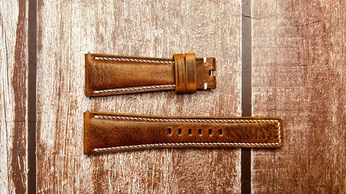 Badalassi Wax Leather Watch Strap - Cognac For Bell & Ross BR-S 92