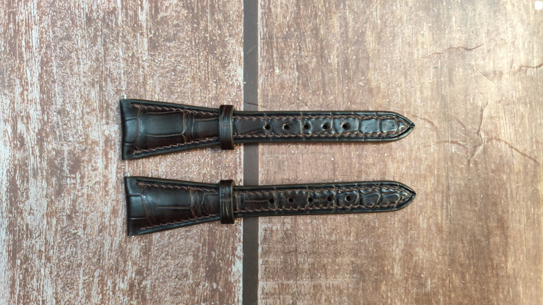 Crocodile Leather Watch Strap - Brown