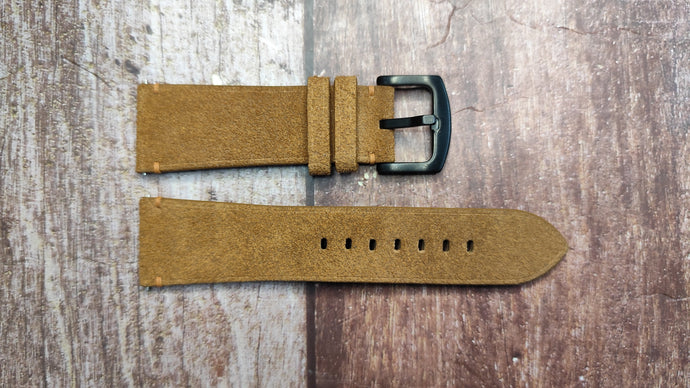 Suede Leather Watch Strap - Whisky for Panerai Luminor 47mm