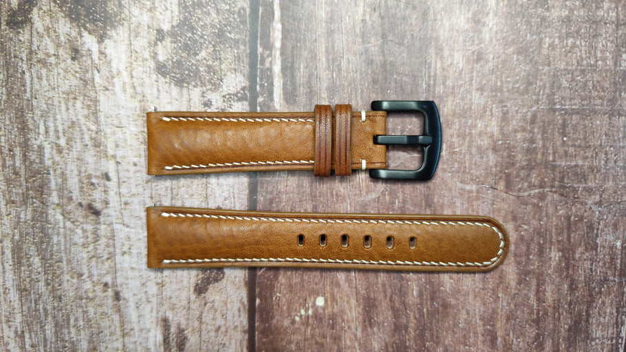 Minerva Box Leather Watch Strap - Brown For Sternglas Naos Pro Automatik