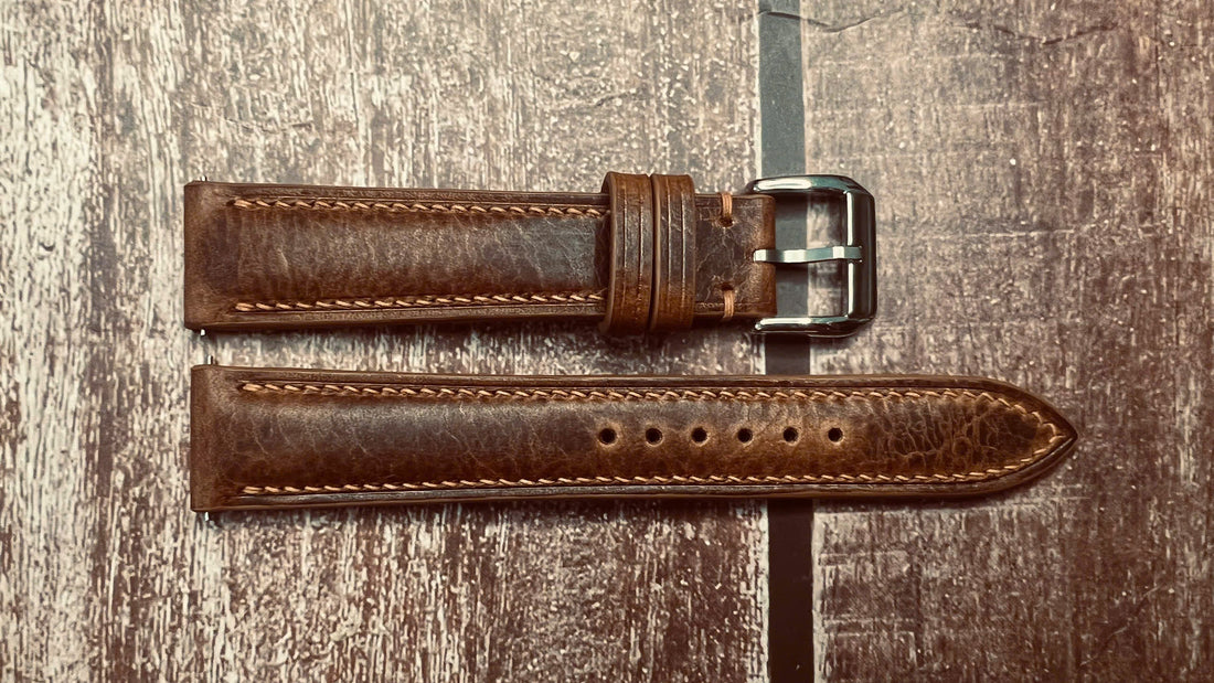 Badalassi Wax Leather Watch Strap - Cognac For Beobachter
