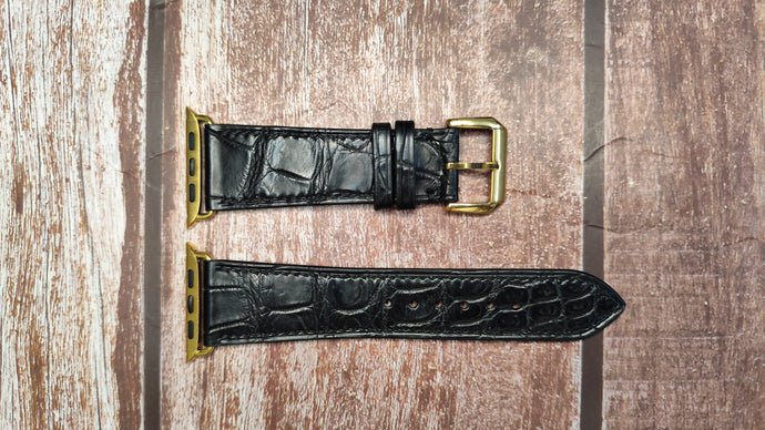 Apple Watch Strap - Crocodile Leather - Black