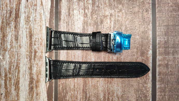 Apple Watch Strap - Crocodile Leather - Black