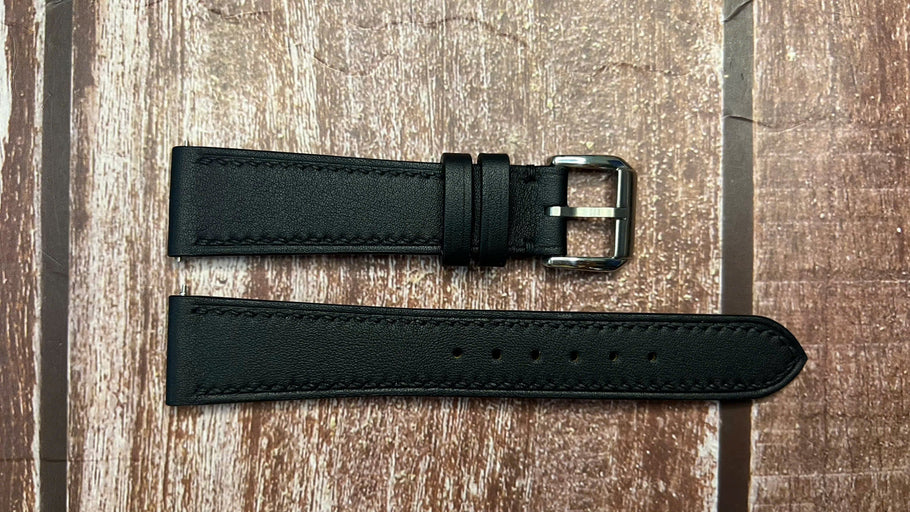 Swift Leather Watch Strap - Black For 1969 Omega Constellation