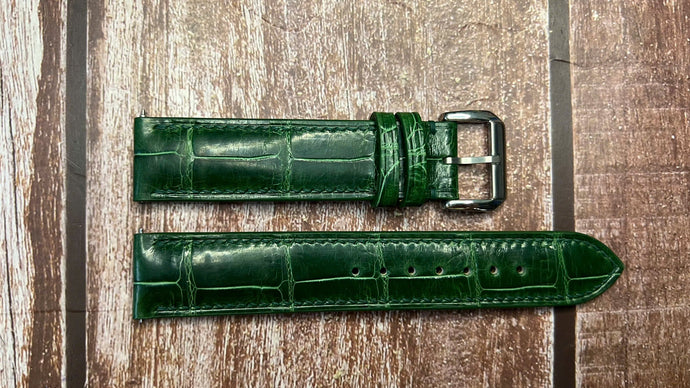 Crocodile Leather Watch Strap - Green