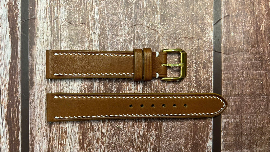 Barenia Leather Watch Strap - Brown For Omega