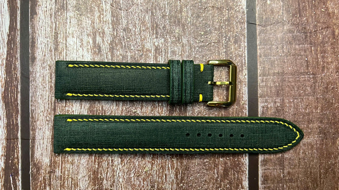 Babele Linen Leather Watch Strap - Verde