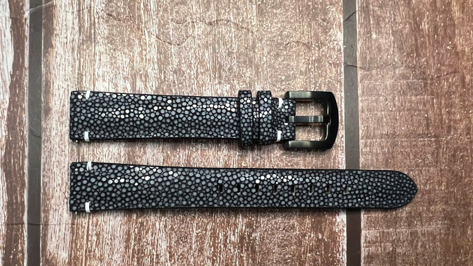 Stingray Leather Watch Strap - Black For 1960's Longines Grand Prize