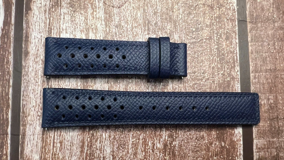 Epsom Leather Watch Strap - Navy