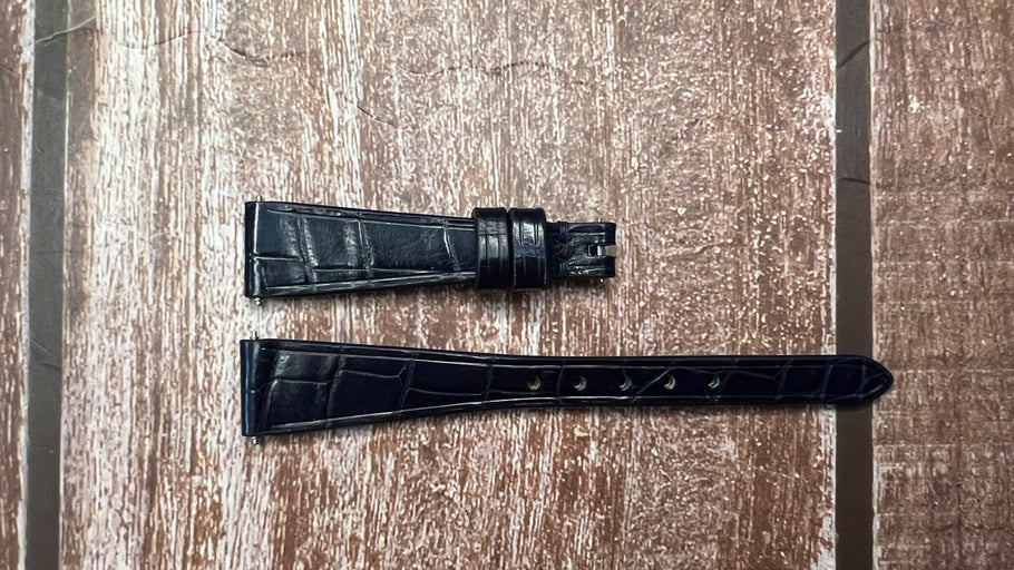 Crocodile Leather Watch Strap - Dark Blue