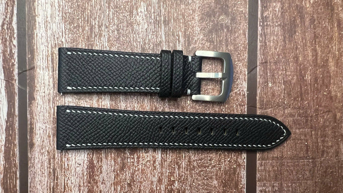 Epsom Leather Watch Strap - Black For Tissot Couturier Chronograph