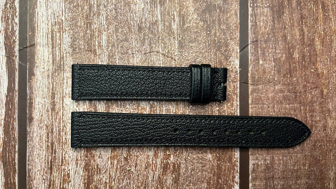 Alran Goat Leather Watch Strap - Black For Longine Heritage Classic