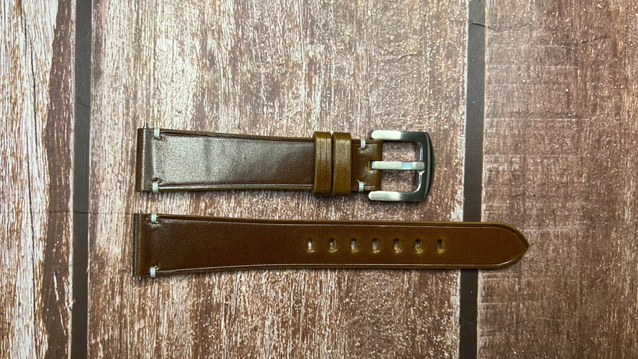 Shell Cordovan Leather Watch Strap - Cognac For Zenith El Primero 38mm