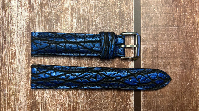 Shark Skin Watch Strap - Blue For Grand Seiko sbgn029