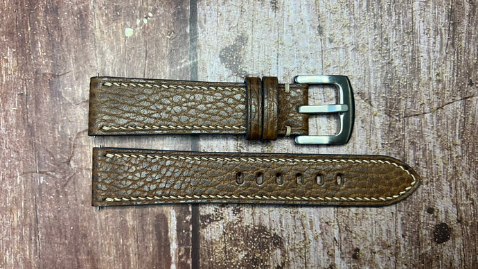 Dollaro Leather Watch Strap - Gray  For a Hamilton khaki automatic 38mm silver dial