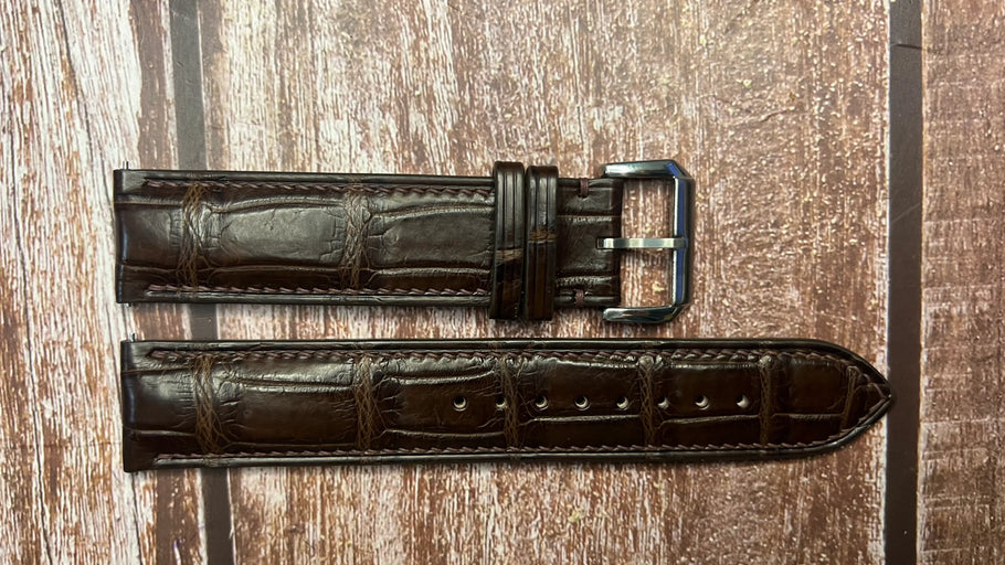 Crocodile Leather Watch Strap - Brown For Tudor 1926 41mm