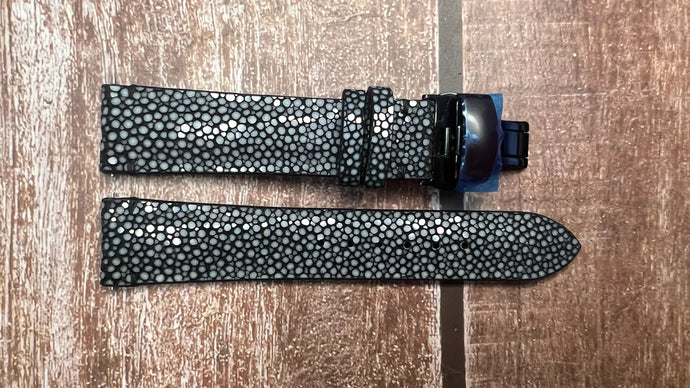 Stingray Leather Watch Strap - Black