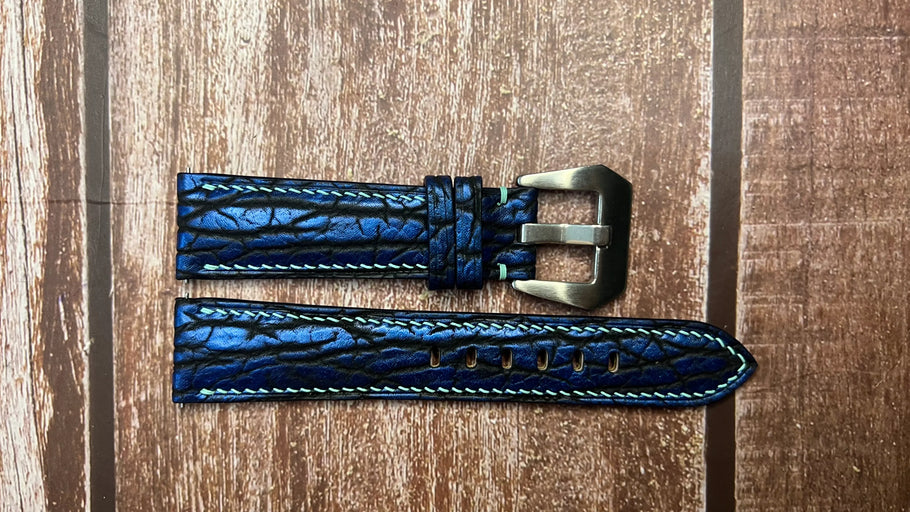 Shark Skin Watch Strap - Blue For Citizen Fugu