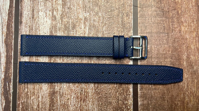 Epsom Leather Watch Strap - Navy For Tag Heuer Aquaracer