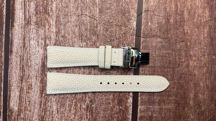 Stingray Leather Watch Strap - White For Krono P1