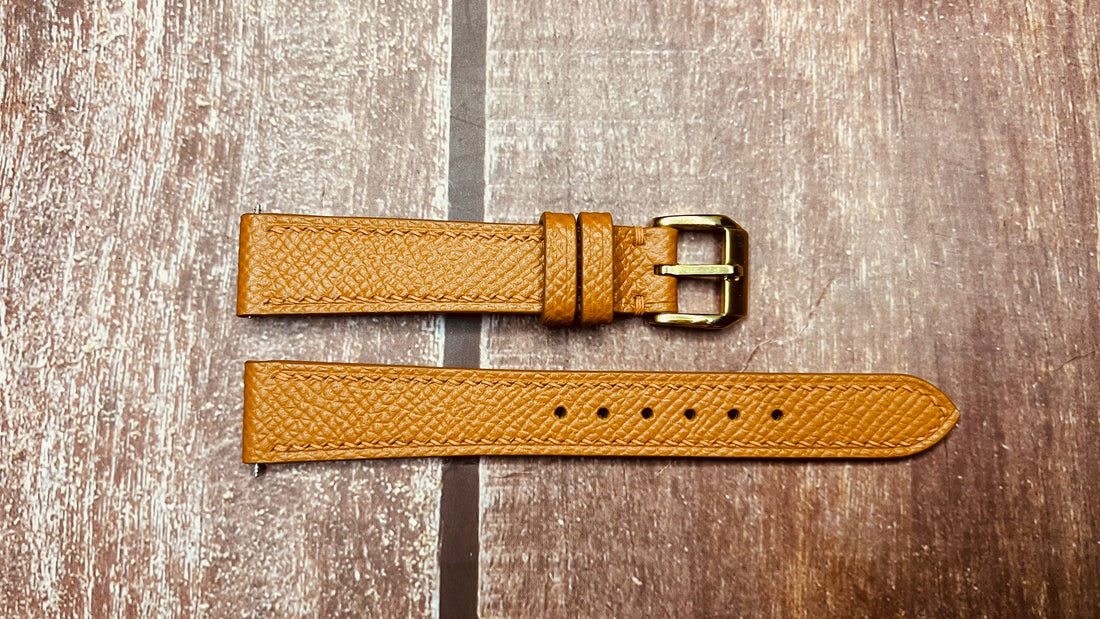Epsom Leather Watch Strap - Tan For  Doxa by Synchron 34mm