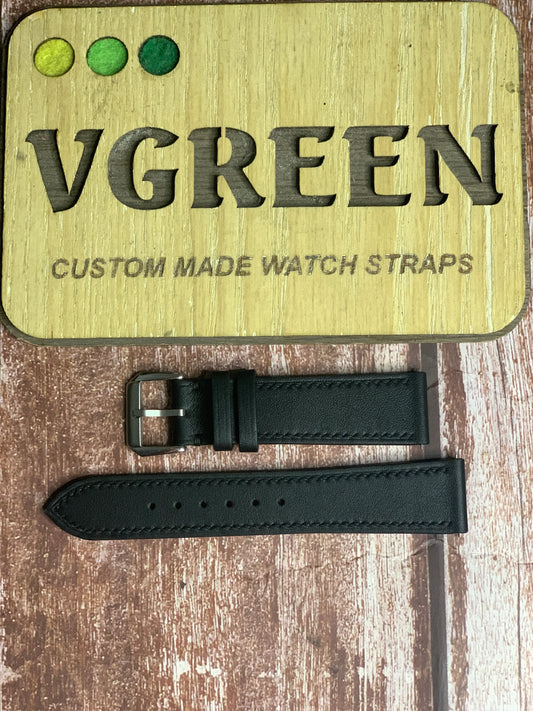 Swift Leather Watch Strap - Black For Junghans Max bill Automatic Bauhaus
