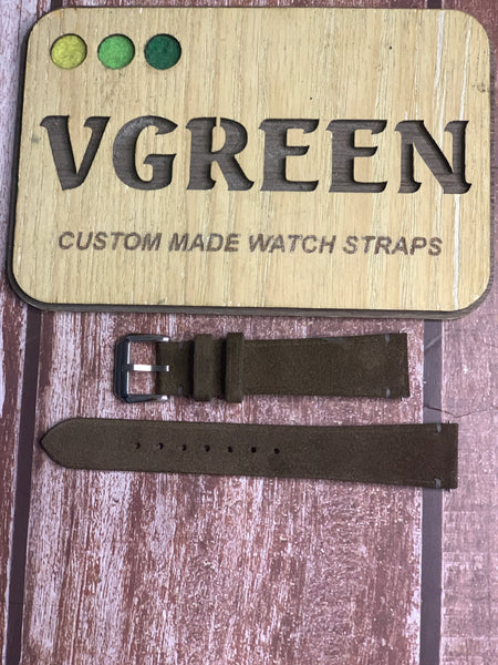 Suede Leather Watch Strap - Dark Gray For Blancpain 1161