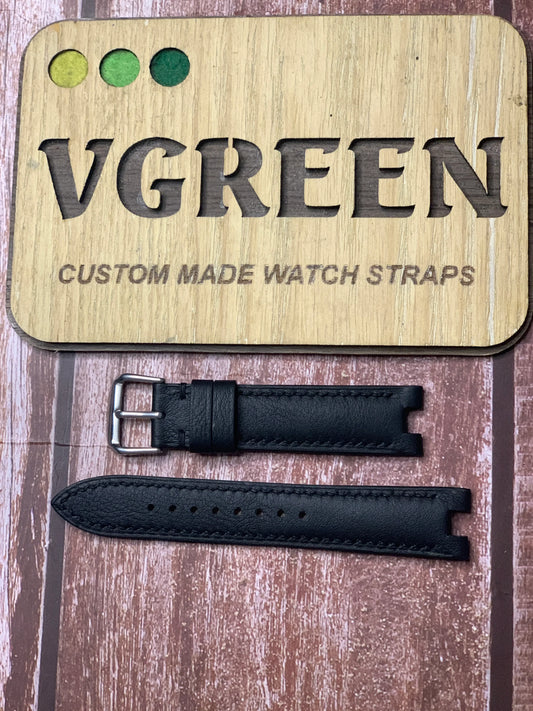 Custom Notched Straps - Center Notched For Stauer - Tachymeter Limited edition Mens watch no 15223 - automatic 27 Jewels